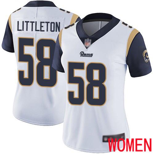 Los Angeles Rams Limited White Women Cory Littleton Road Jersey NFL Football #58 Vapor Untouchable->women nfl jersey->Women Jersey